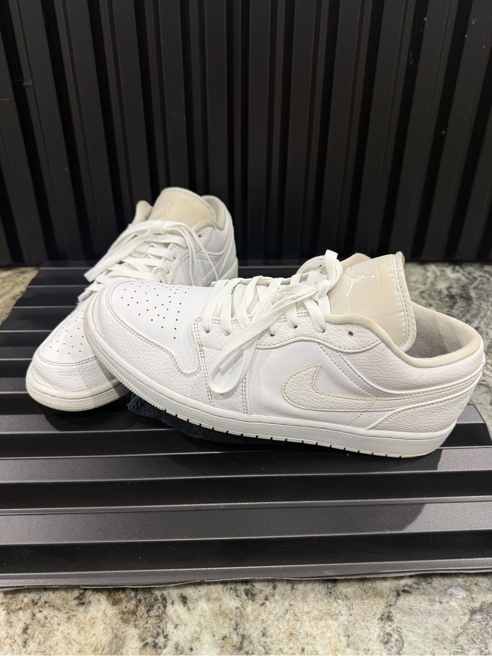 Size 12 Men’s Air Jordan 1 Low with Triple White Colorway